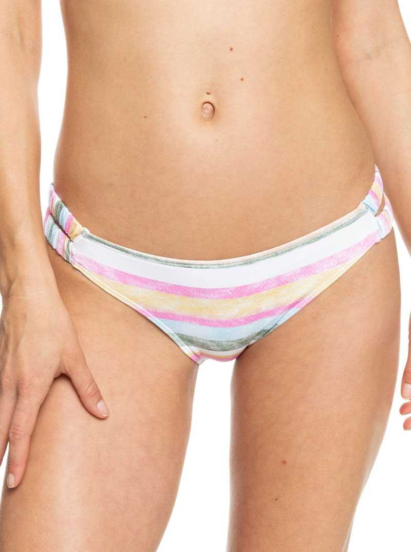 Roxy Island In The Sun Moderate Coverage Bikini Bottoms Bright White S Sun Struck | YFOUP-4179