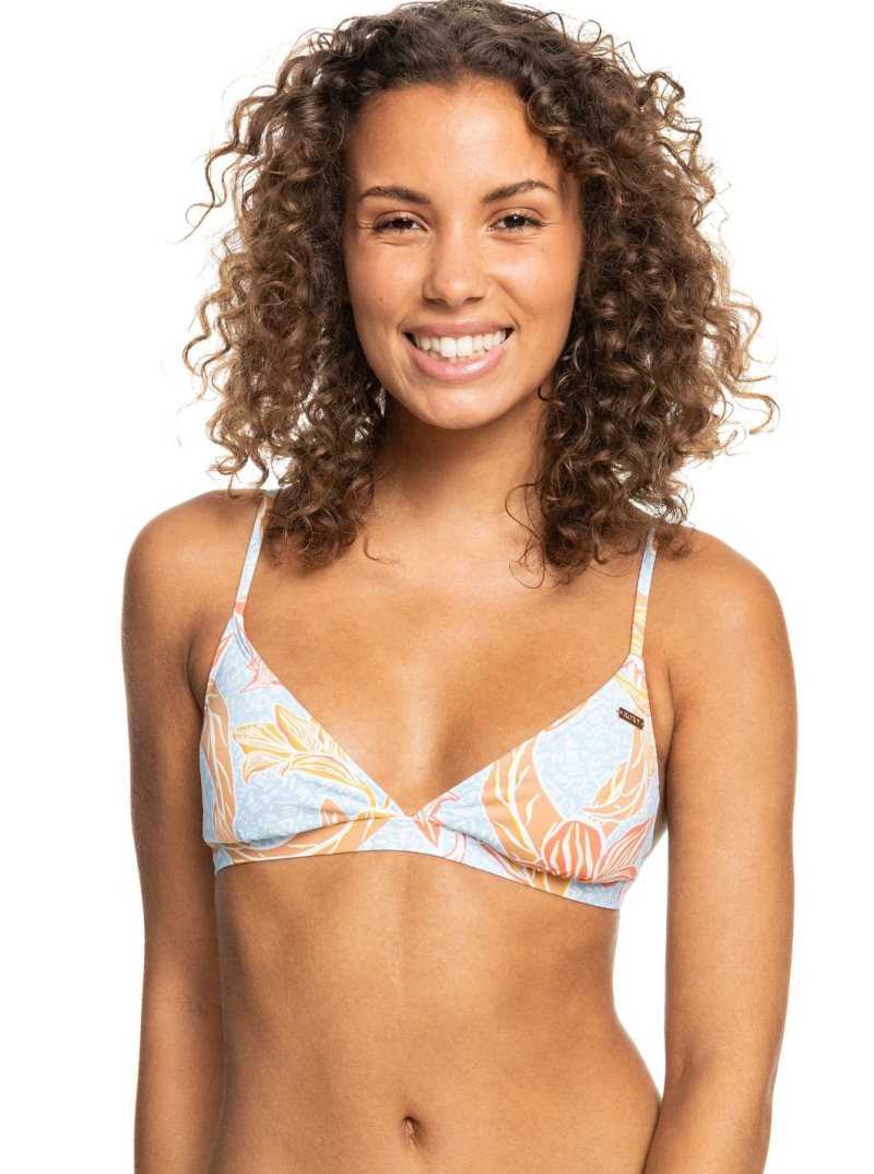 Roxy Island In The Sun Triangle Bikini Top Cool Blue S Island Time | GRFVY-2158