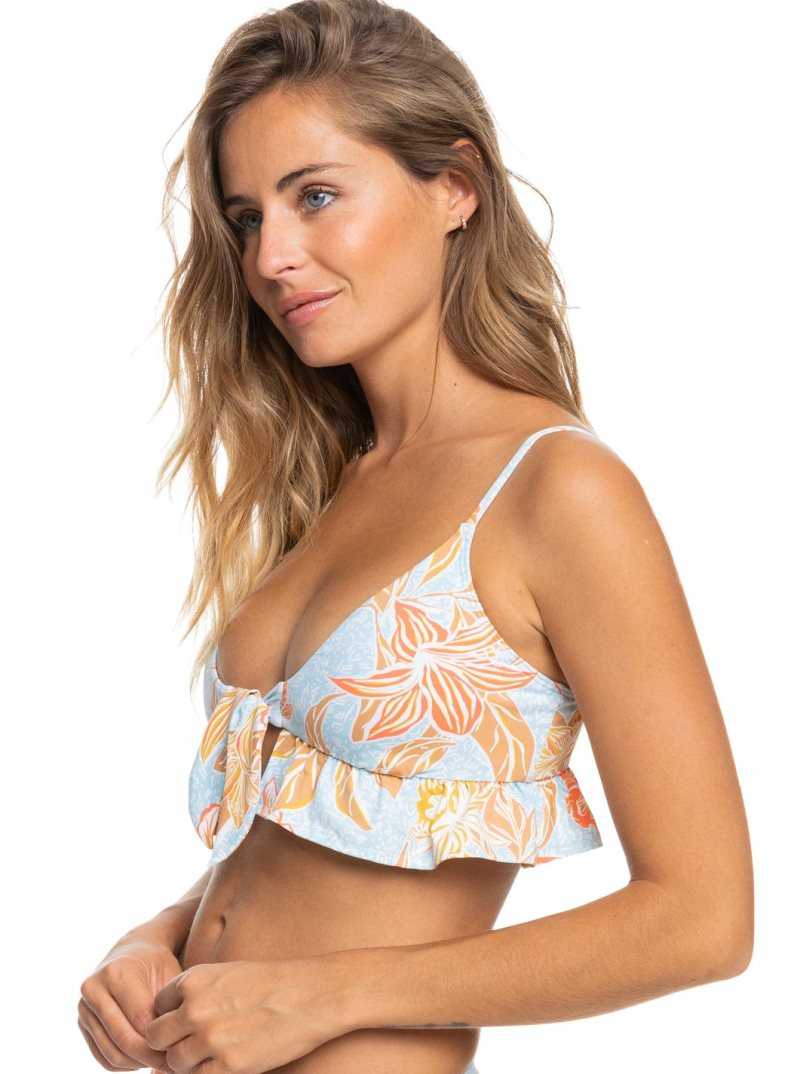 Roxy Island In The Sun Triangle Bikini Top Cool Blue S Island Time | GVORW-1482