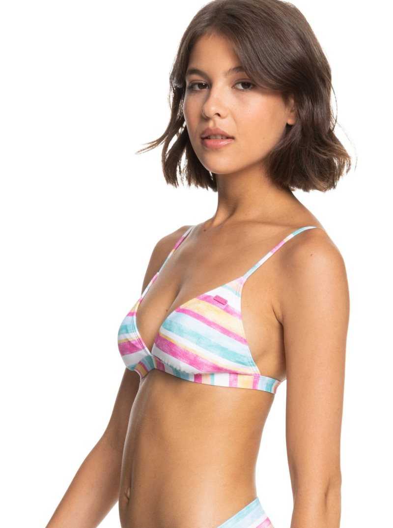 Roxy Island In The Sun Triangle Bikini Top Bright White S Sun Struck | KHUXB-0834