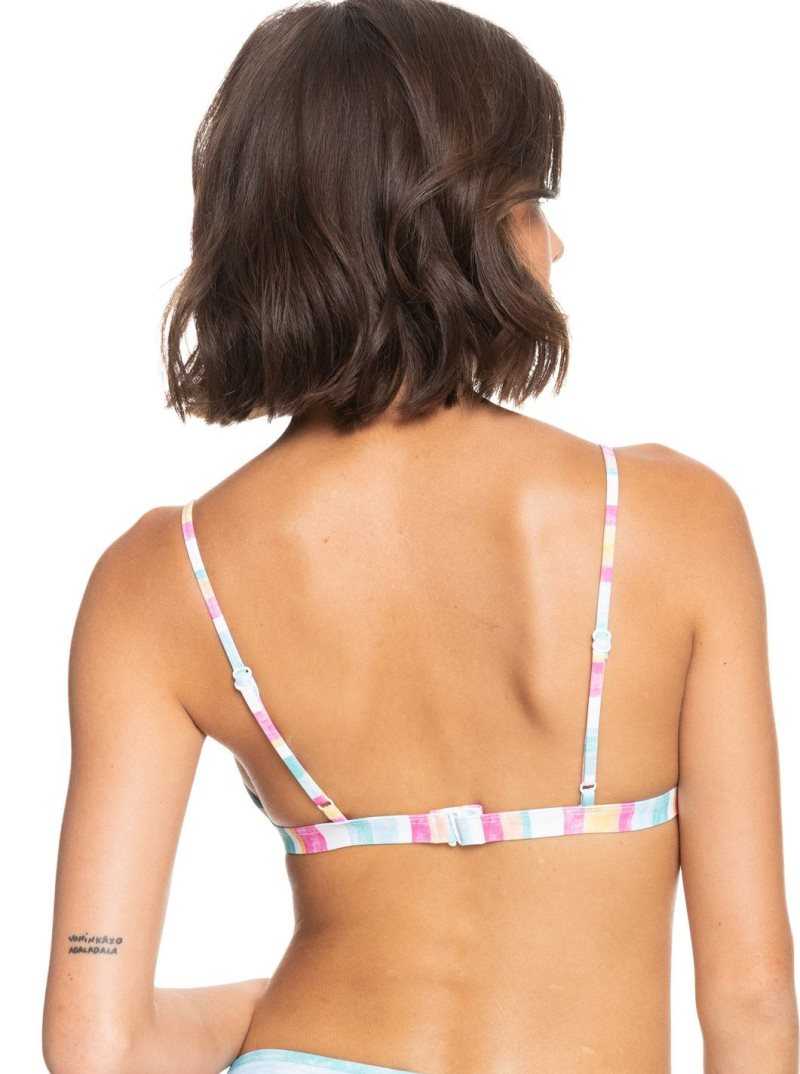 Roxy Island In The Sun Triangle Bikini Top Bright White S Sun Struck | KHUXB-0834