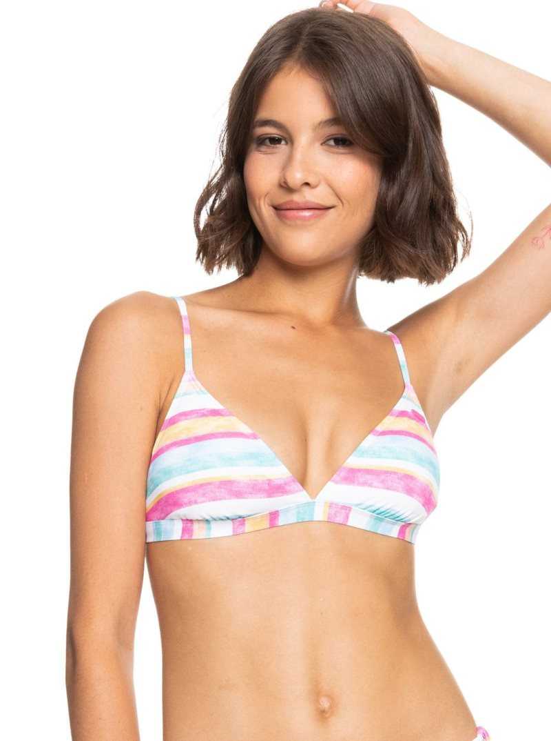 Roxy Island In The Sun Triangle Bikini Top Bright White S Sun Struck | KHUXB-0834