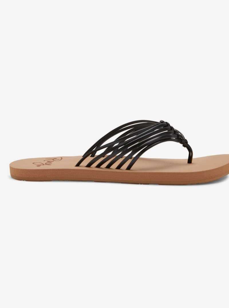 Roxy Jasmine Flip-Flops Black | KUGNE-4075