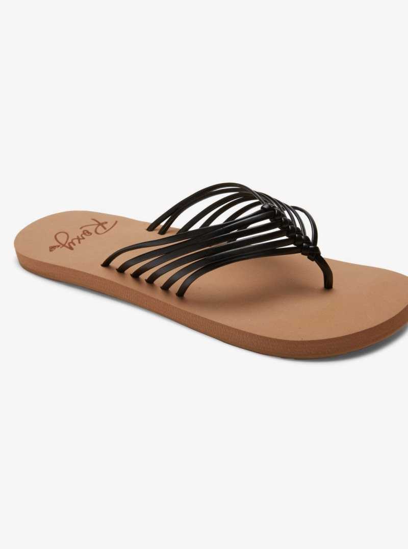 Roxy Jasmine Flip-Flops Black | KUGNE-4075