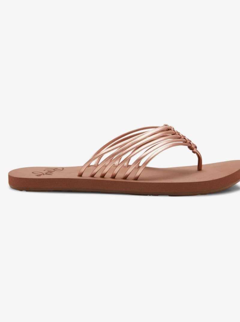 Roxy Jasmine Flip-Flops Rose Gold | DUYML-5047