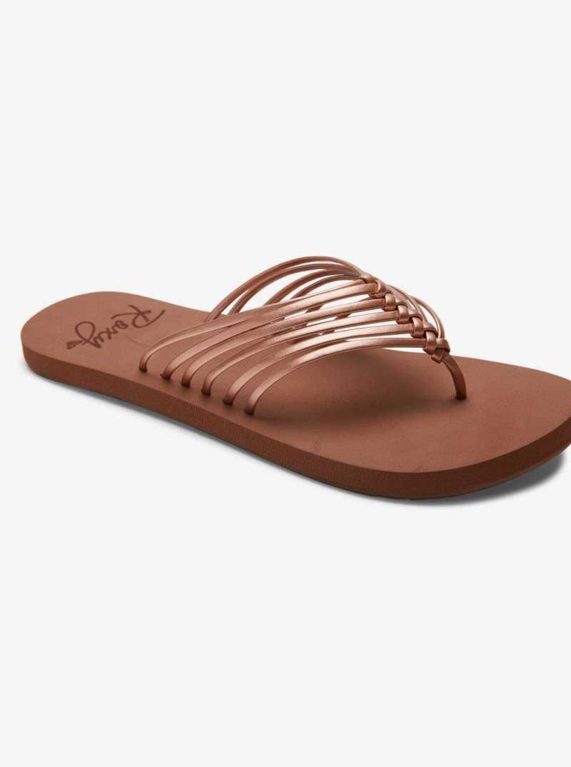 Roxy Jasmine Flip-Flops Rose Gold | DUYML-5047