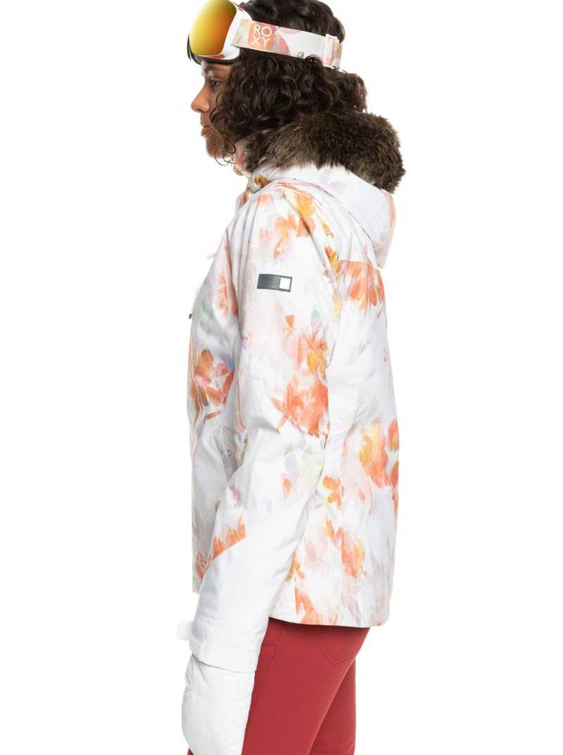 Roxy Jet Ski Premium Insulated Snow Jacket Bright White Tenderness | SKPGB-9318