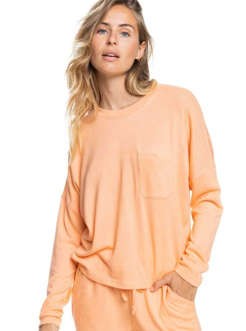 Roxy Just Perfection Sweatshirt Cantaloupe | IROPV-3251