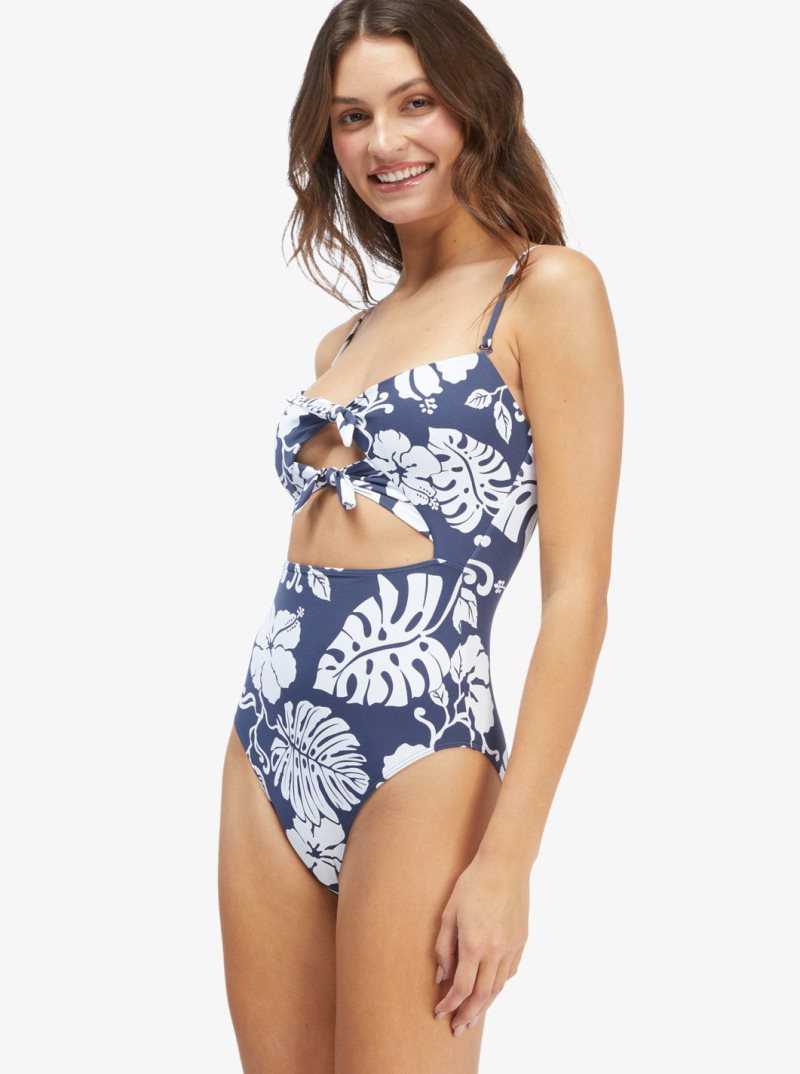 Roxy Just Shine Fashion One Piece Swimsuit Women Mood Indigo Heritage Floral S | YBXWH-7625