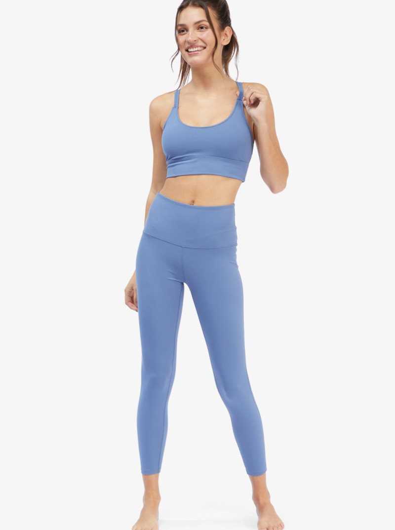 Roxy Kaileo Elongated Sports Bra Bijou Blue | GIXPN-5379