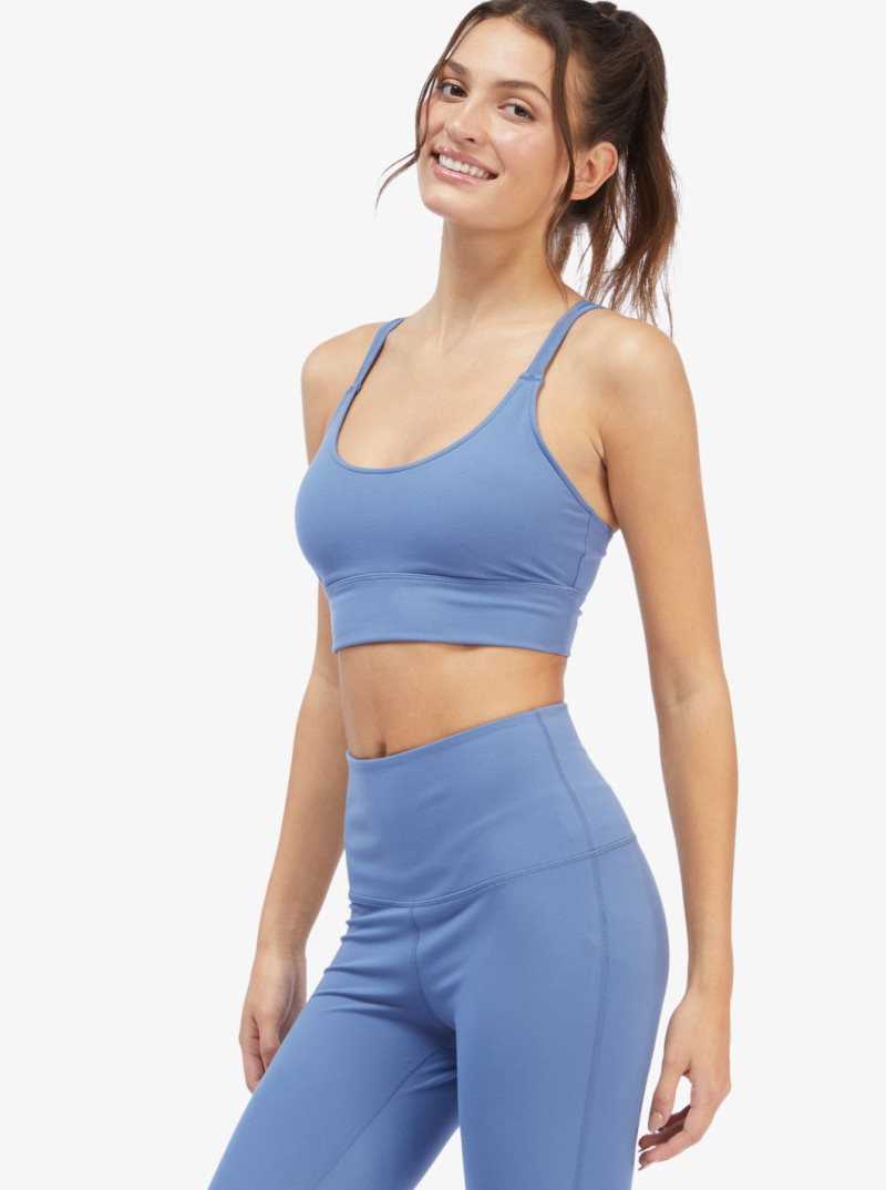 Roxy Kaileo Elongated Sports Bra Bijou Blue | GIXPN-5379