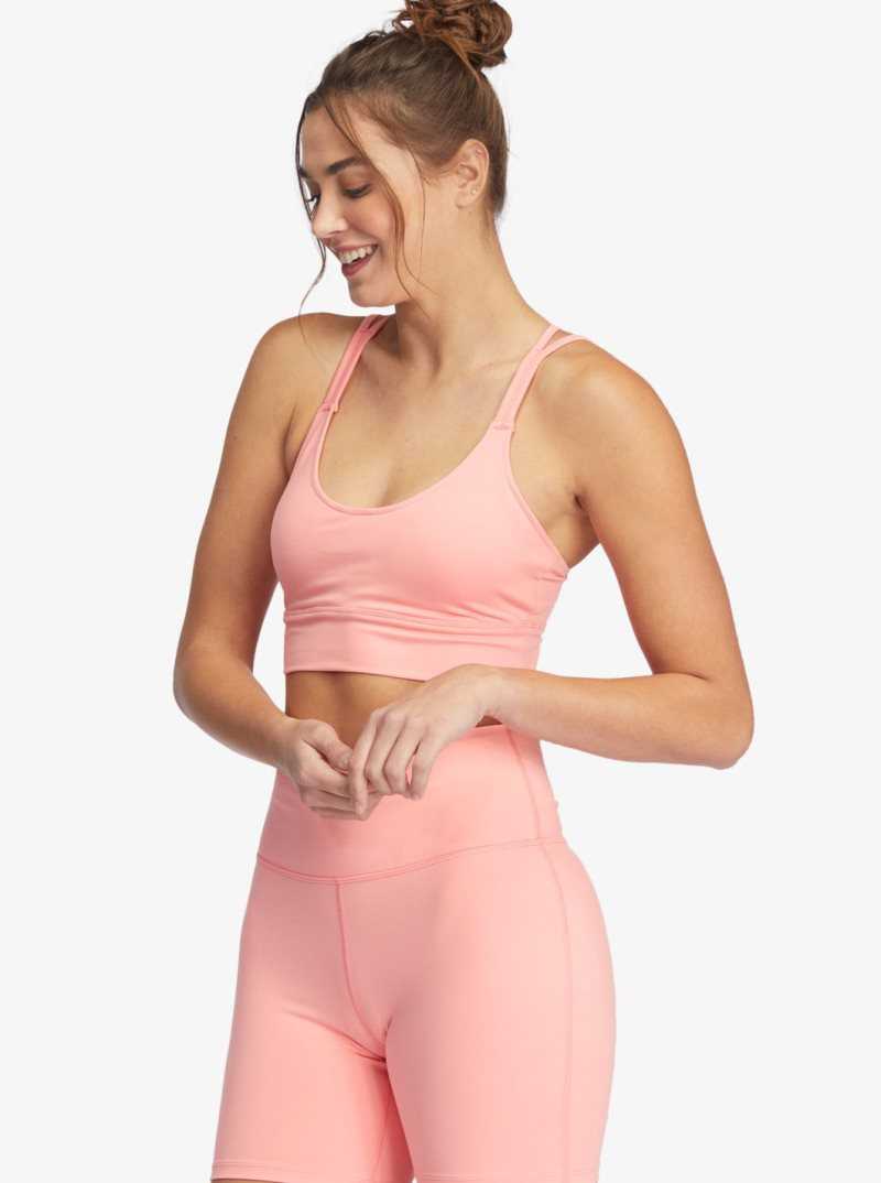 Roxy Kaileo Elongated Sports Bra Strawberry Pink | RDTZH-1269