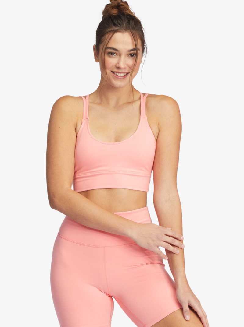 Roxy Kaileo Elongated Sports Bra Strawberry Pink | RDTZH-1269