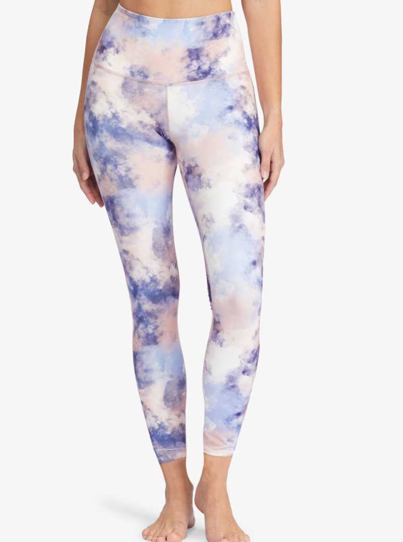 Roxy Kaileo High Waisted Ankle Length Workout Leggings Mellow Rose Cloud Colors | AWMEJ-4861