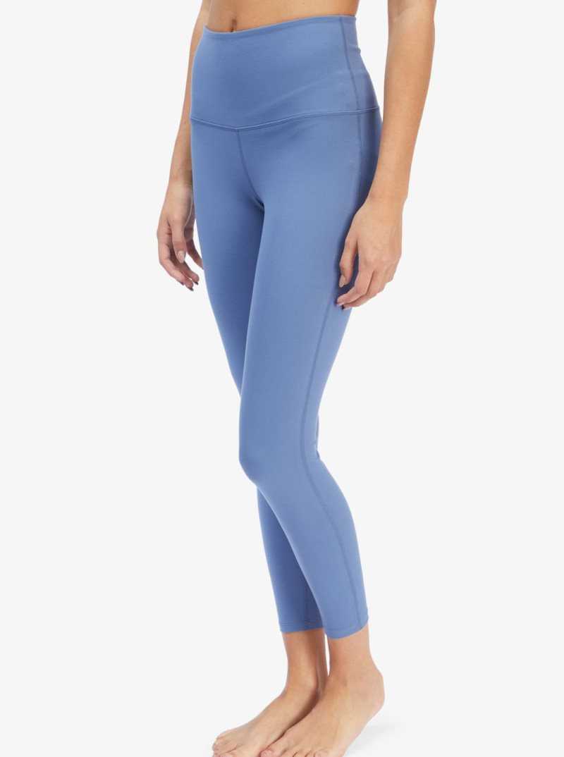 Roxy Kaileo High Waisted Ankle Length Workout Leggings Bijou Blue | JRWSG-3014