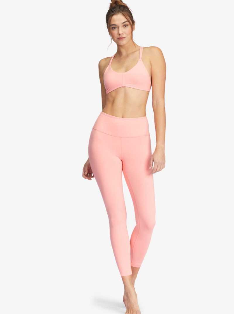 Roxy Kaileo High Waisted Ankle Length Workout Leggings Strawberry Pink | UWONS-3857