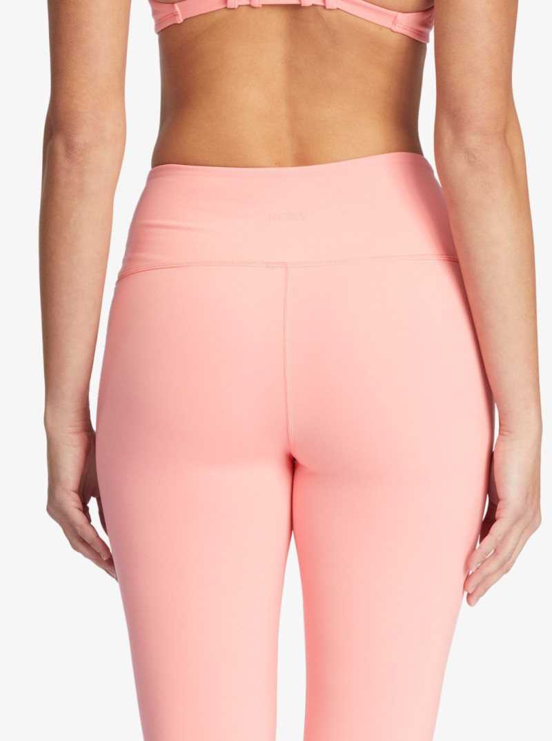 Roxy Kaileo High Waisted Ankle Length Workout Leggings Strawberry Pink | UWONS-3857