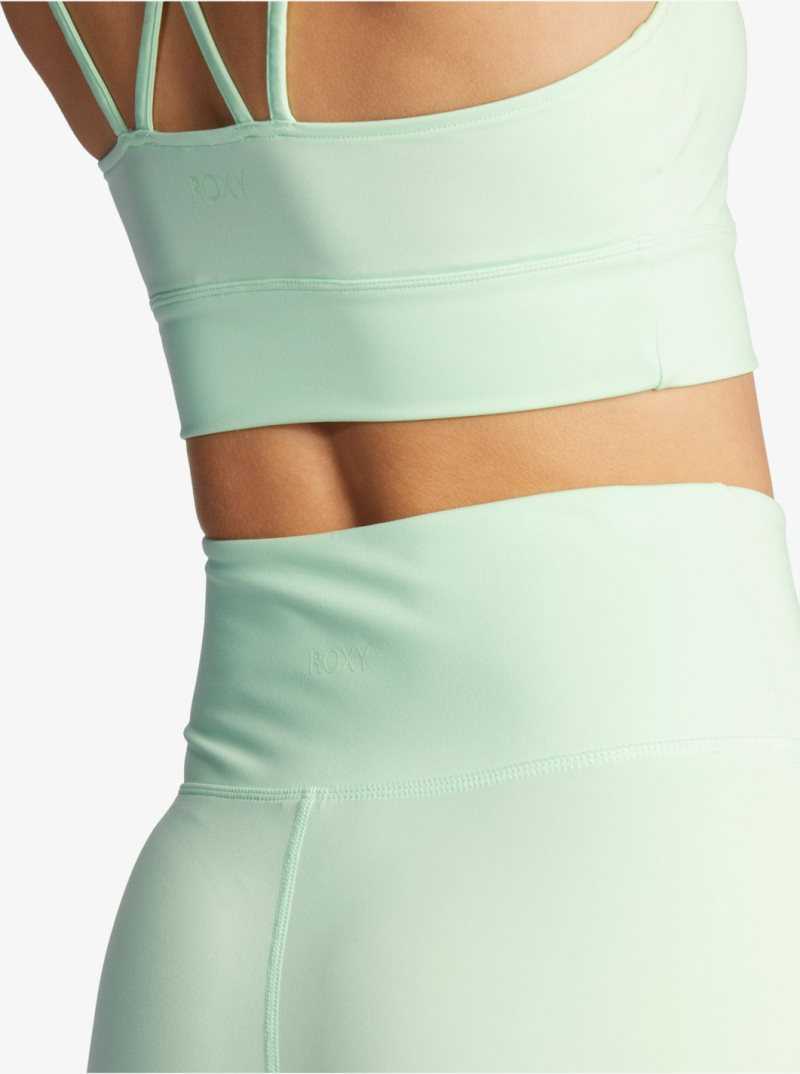 Roxy Kaileo High Waisted Biker Shorts Pastel Green | ILRJK-9607