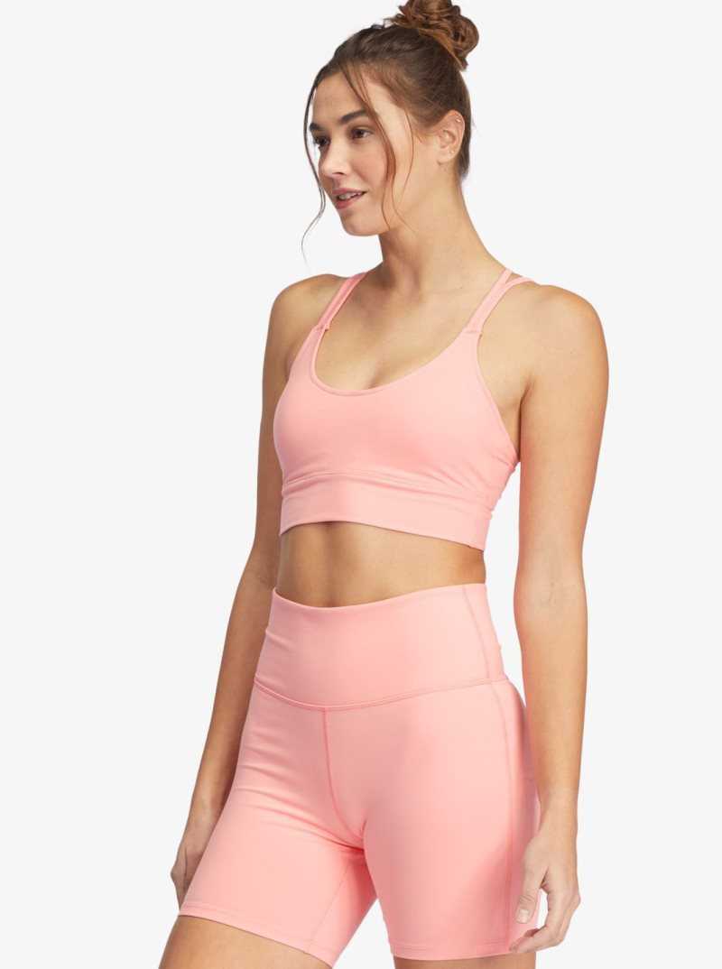 Roxy Kaileo High Waisted Biker Shorts Strawberry Pink | JRTSW-4950