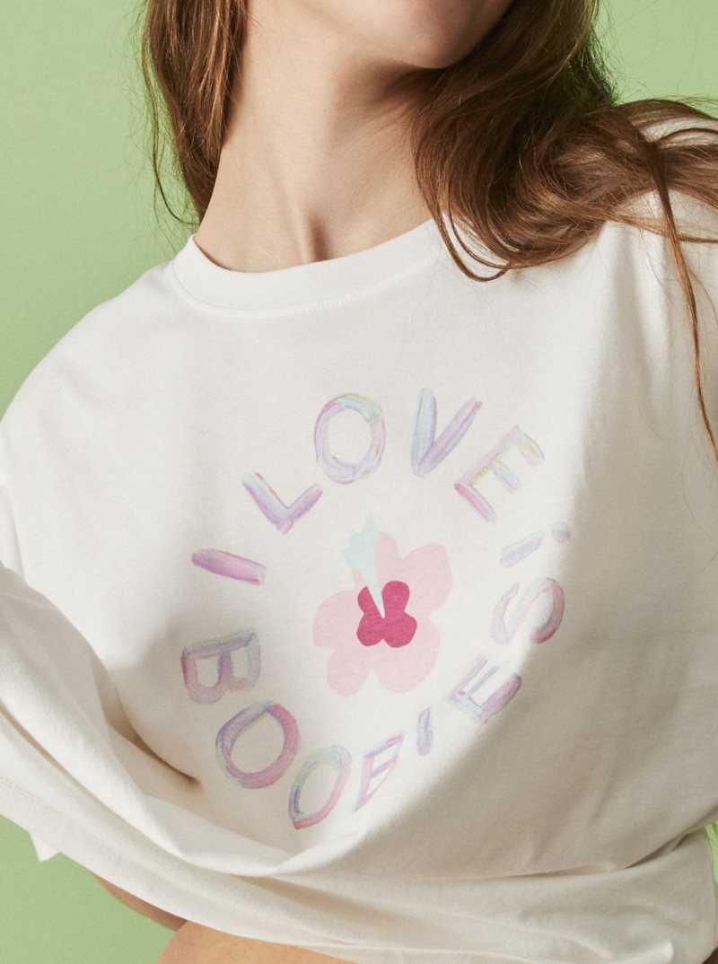 Roxy Keep A Breast Day T-Shirt Snow White | EFZBG-7594