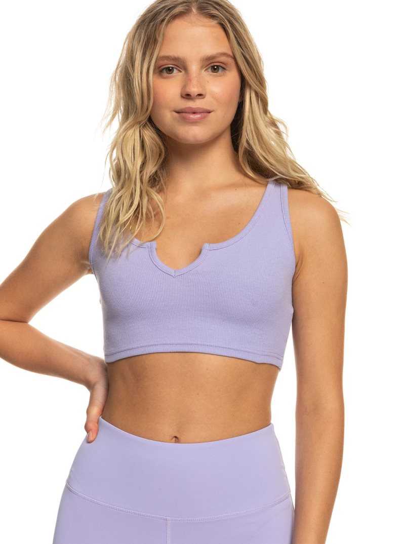 Roxy Kelia Rib Tank Crop Top Lavender | GBKMQ-1578