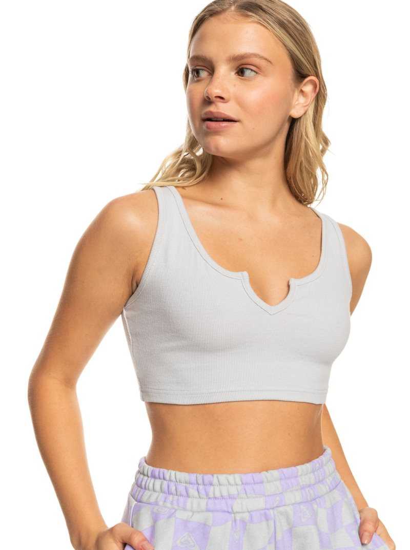 Roxy Kelia Rib Tank Crop Top Micro Chip | PJONQ-6807