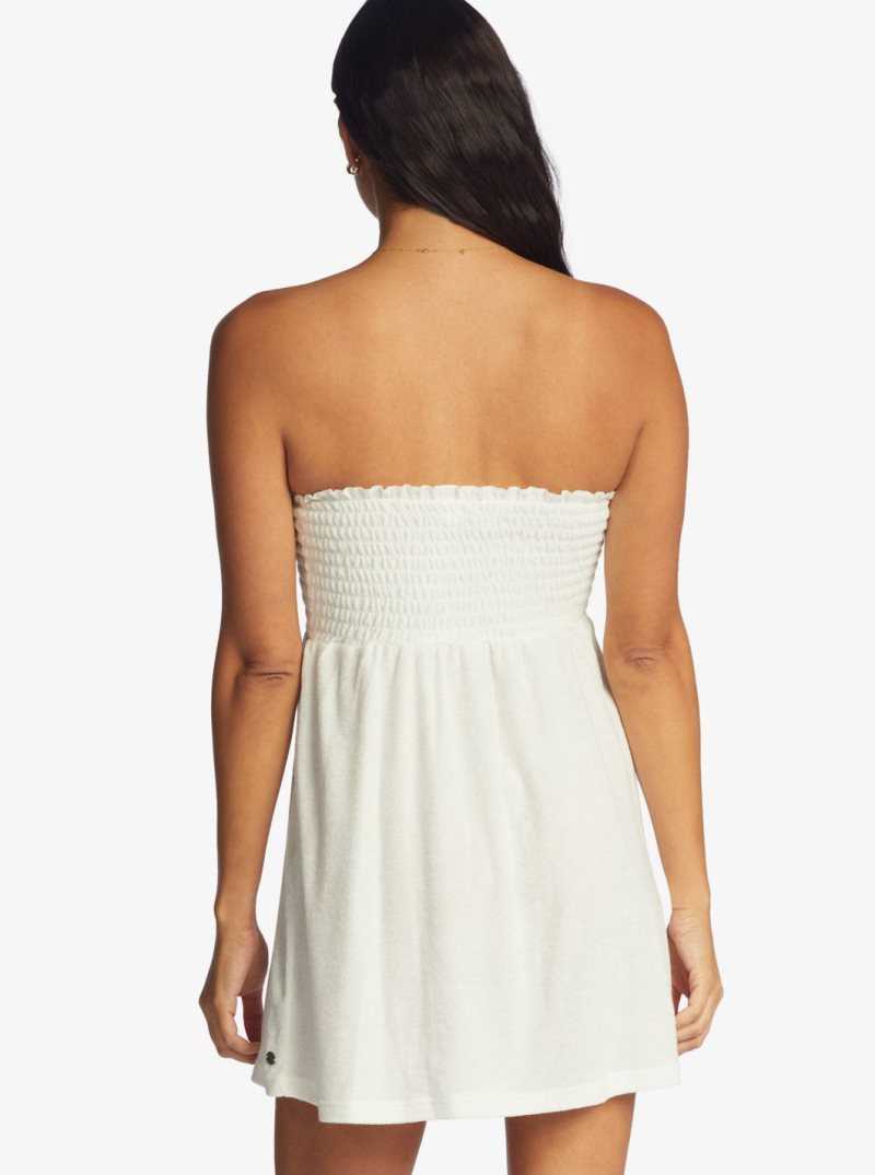 Roxy La Bomba Strapless Dress Snow White | RMDEX-0357