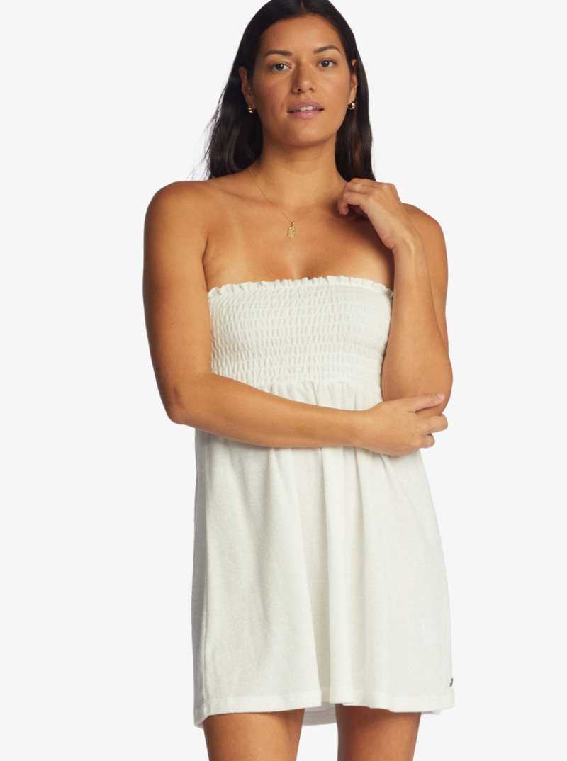 Roxy La Bomba Strapless Dress Snow White | RMDEX-0357