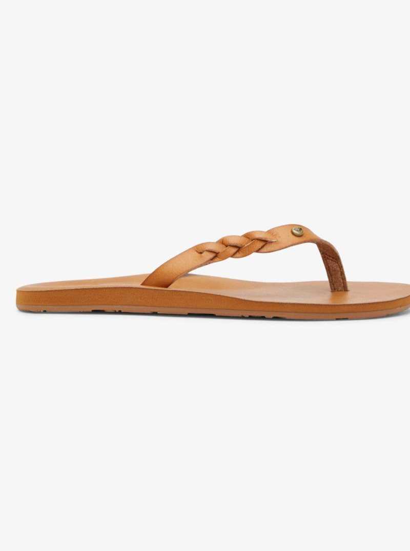 Roxy Liza Flip-Flops Tan/Brown | AFJDG-1653