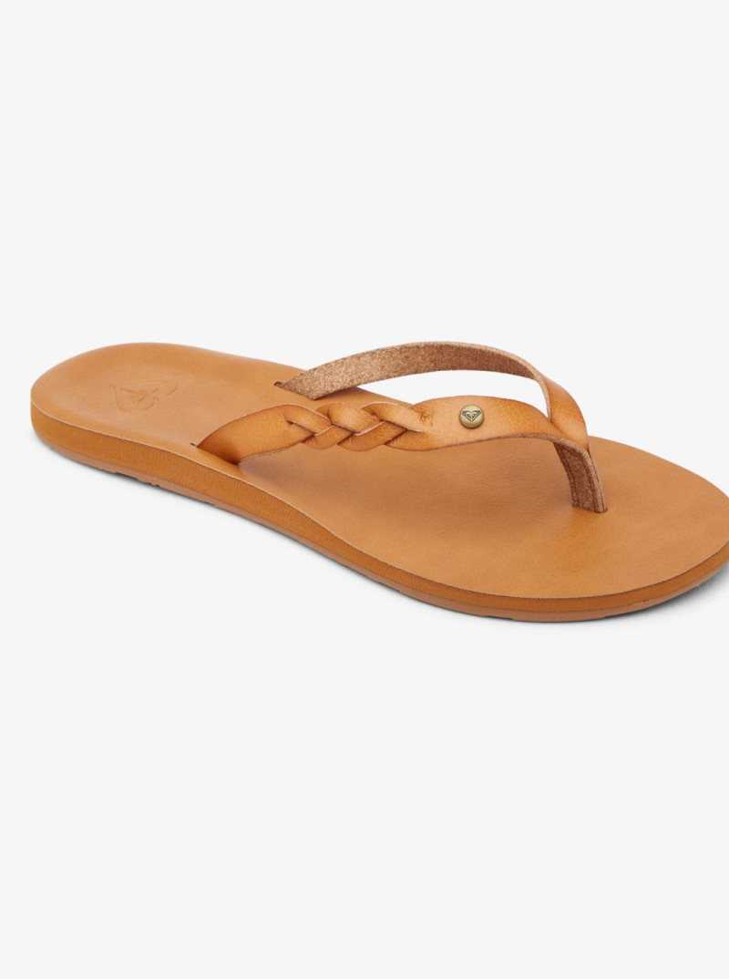 Roxy Liza Flip-Flops Tan/Brown | AFJDG-1653