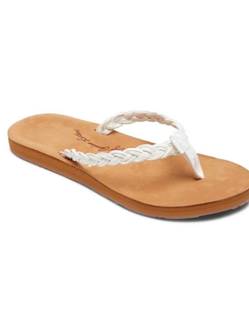 Roxy Lorraine Braid Sandals White | ILRNK-9701