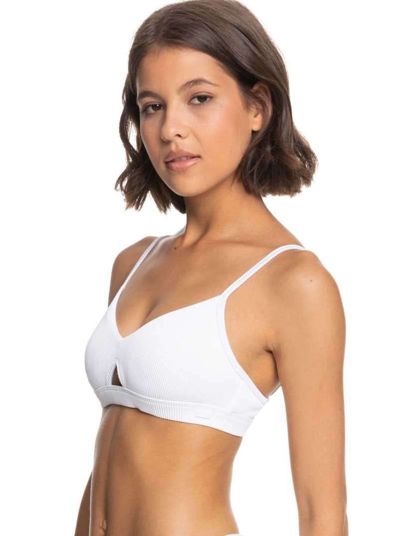 Roxy Love Bralette Bikini Top Bright White | ZSLNA-6074