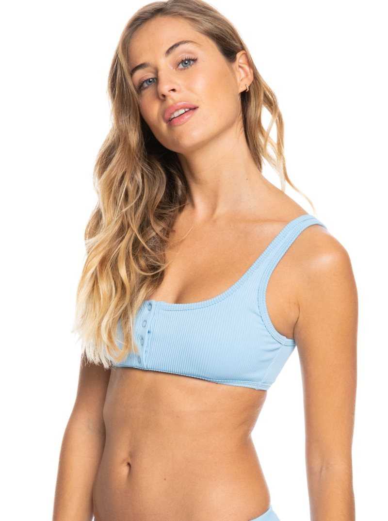 Roxy Love Bralette Bikini Top Powder Blue | HYAME-6749