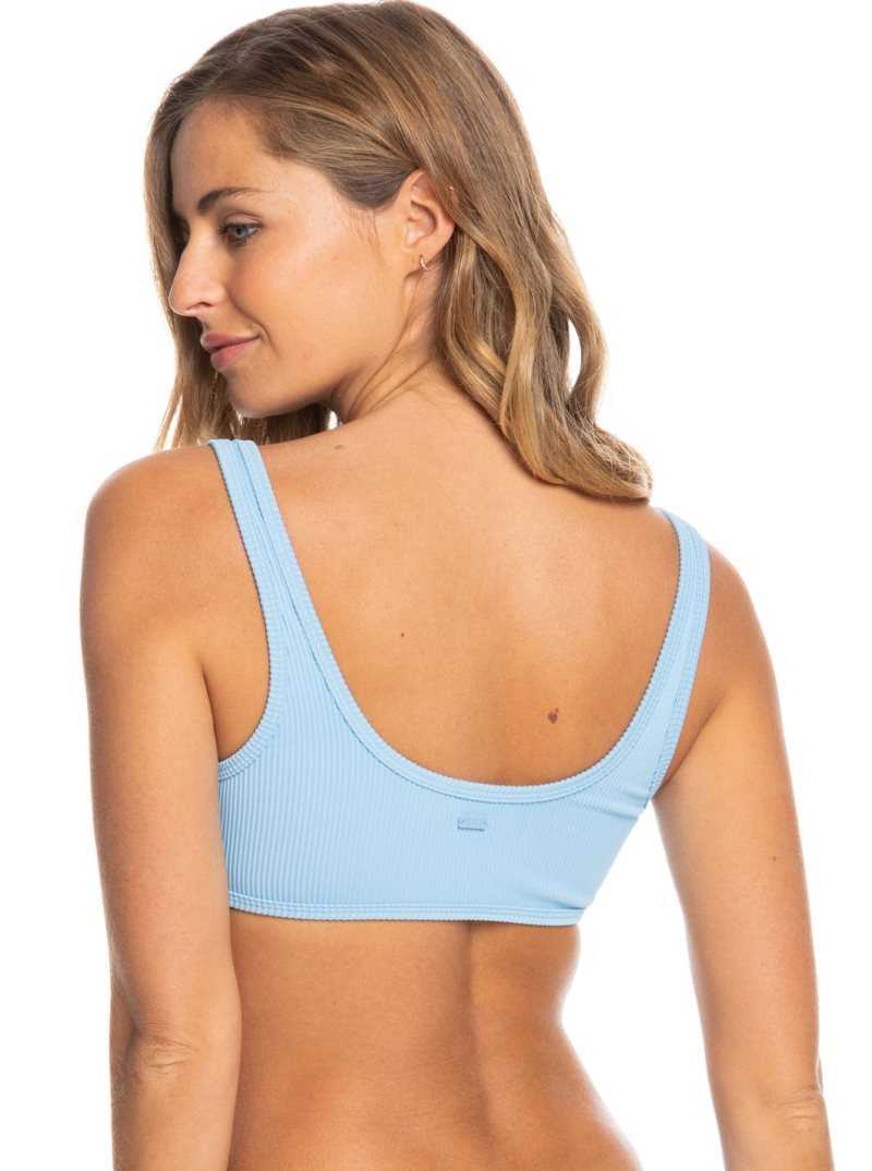 Roxy Love Bralette Bikini Top Powder Blue | HYAME-6749