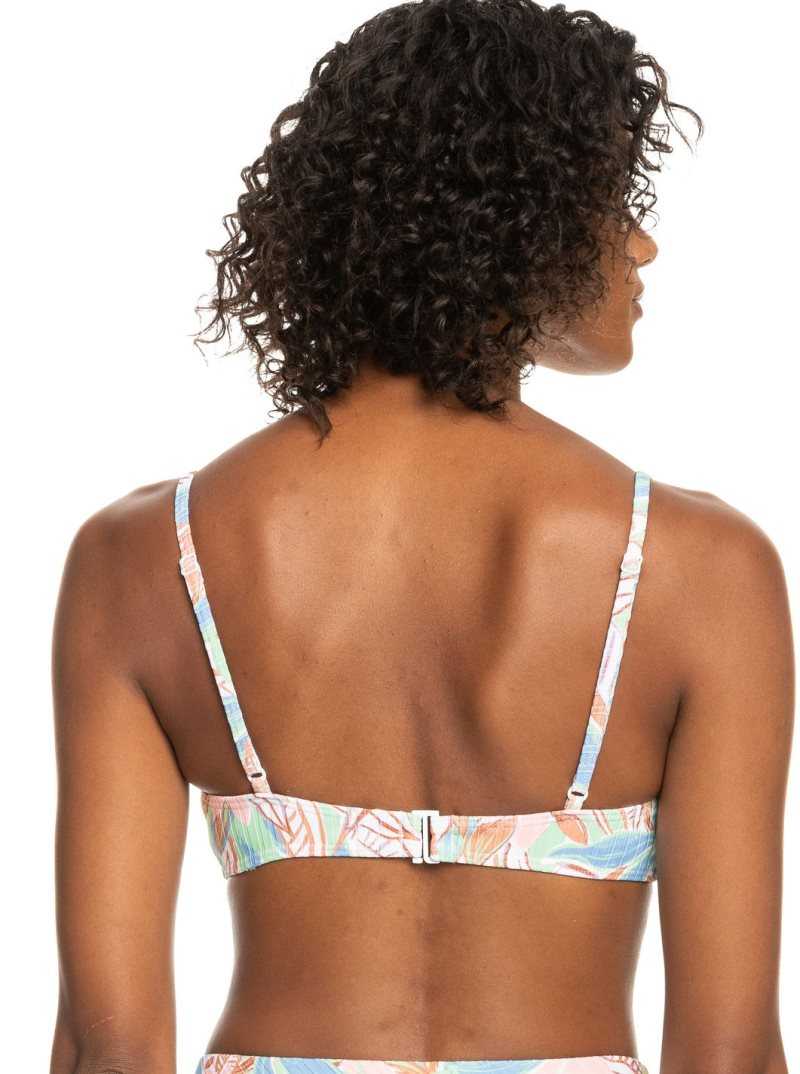 Roxy Love Rib The Surf Knot Triangle Bikini Top Sprucetone Les Fleurs S | OZJXV-2479