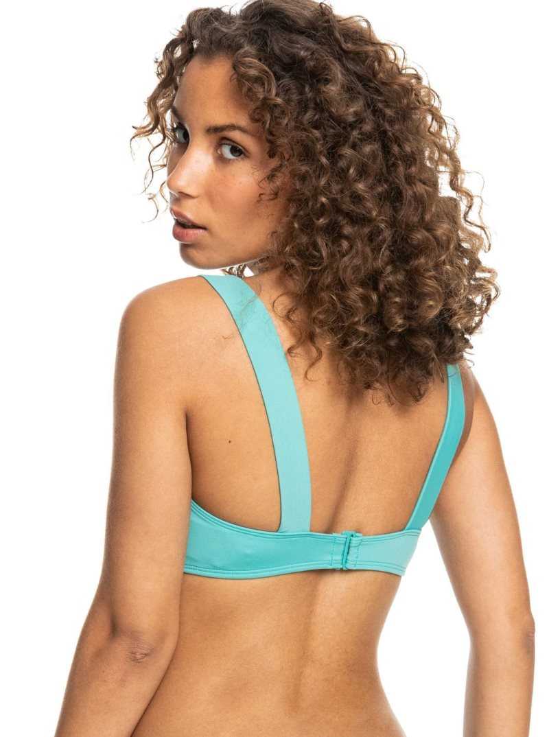 Roxy Love The Coco V Bralette Bikini Top Sea Blue | KUVPN-3124