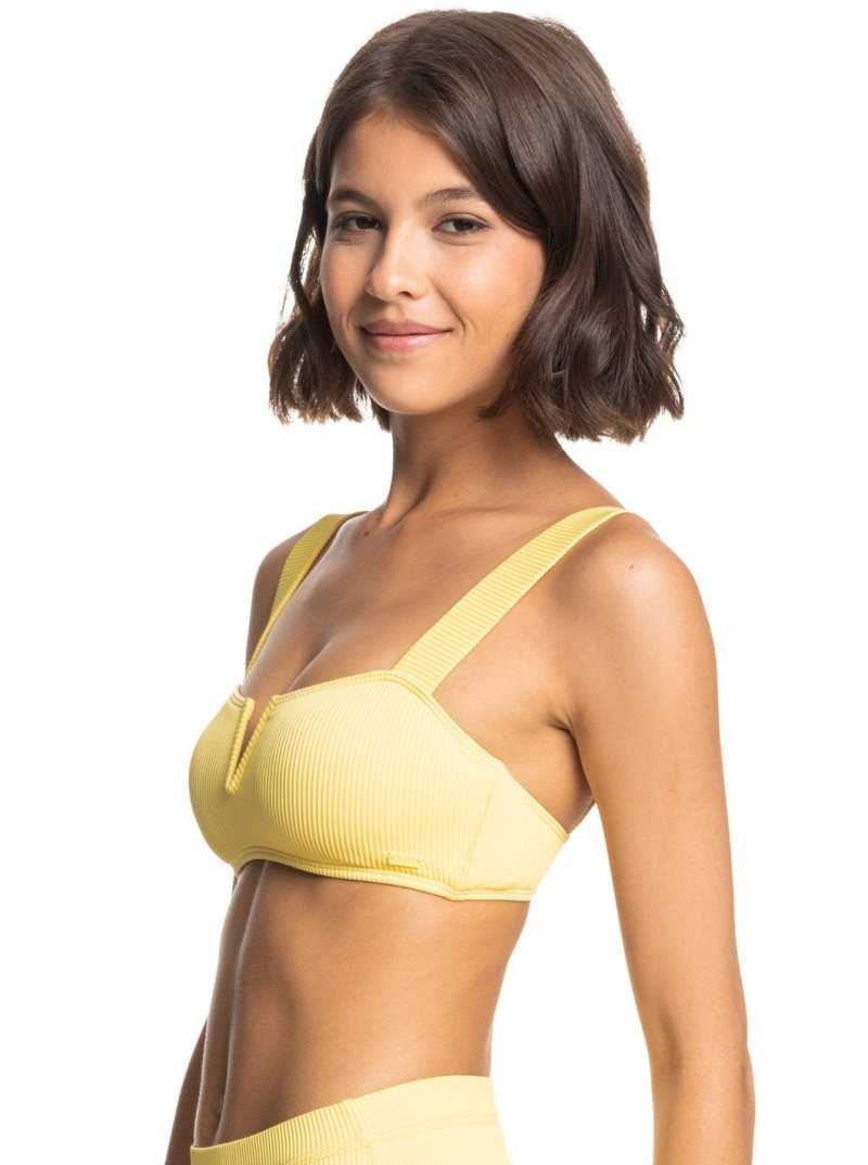 Roxy Love The Coco V Bralette Bikini Top Sunshine | SOJCH-3260