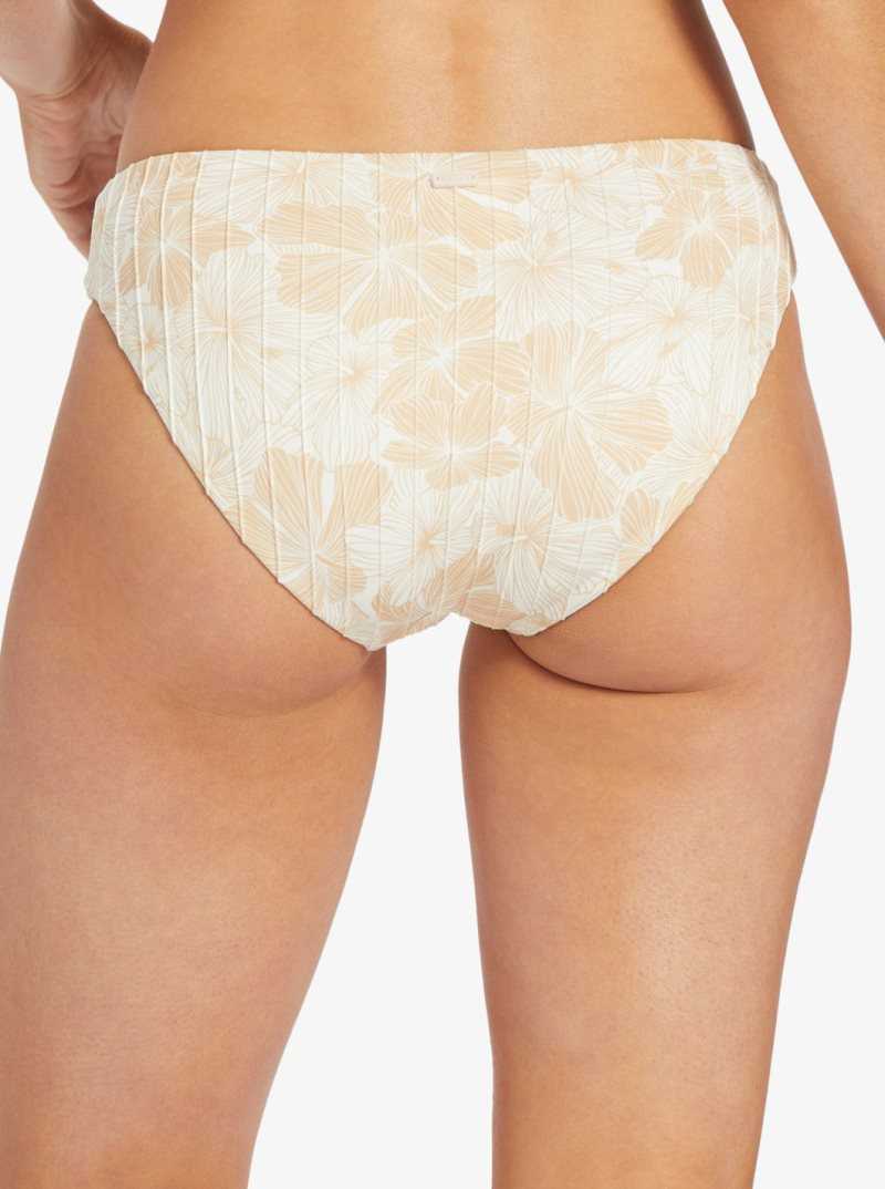 Roxy Love The Comber Bikini Bottoms Tapioca Crazy Hibiscus | TCRPB-3698