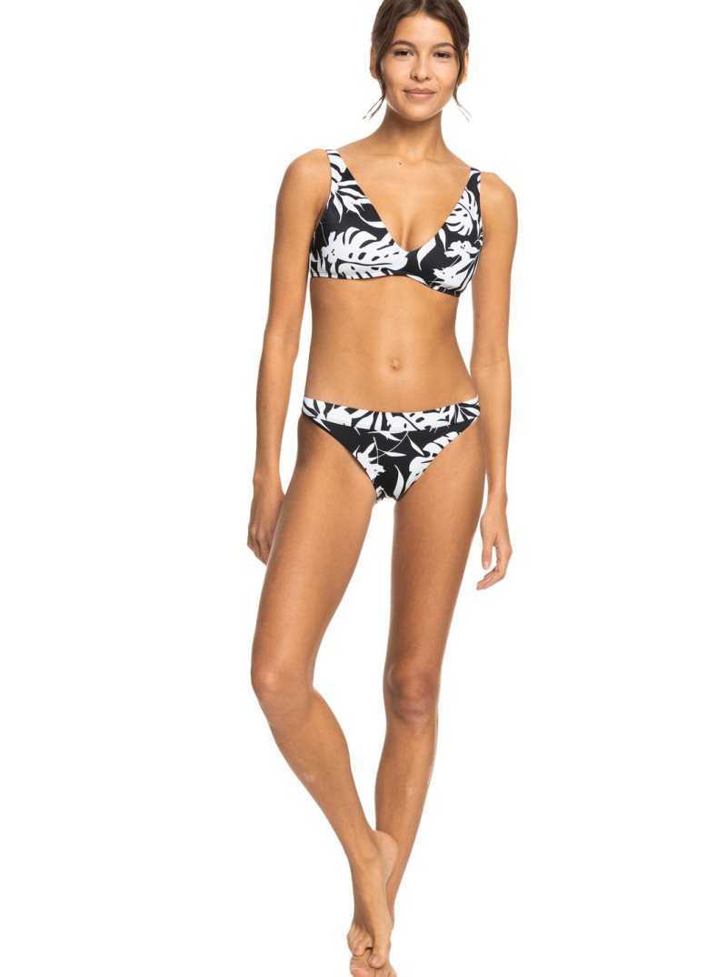 Roxy Love The Oceana Elongated Triangle Bikini Top Anthracite Surf Trippin Bico S | BWFJA-7981