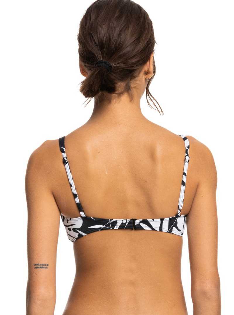 Roxy Love The Oceana Elongated Triangle Bikini Top Anthracite Surf Trippin Bico S | BWFJA-7981