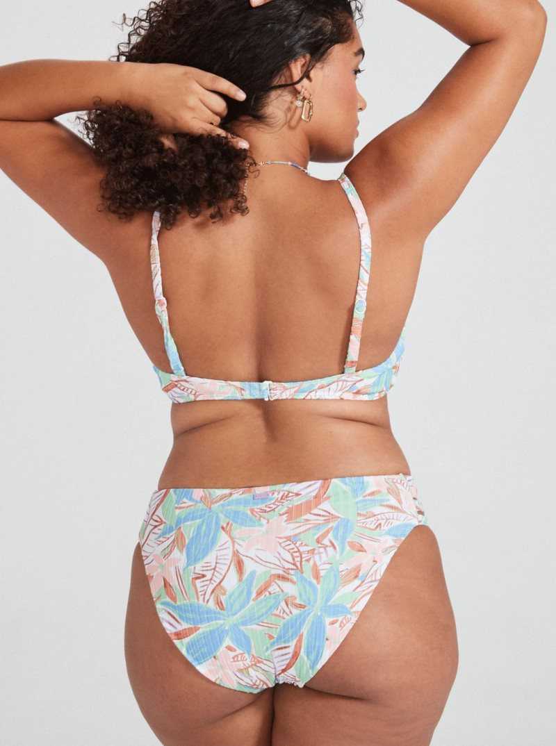 Roxy Love The Rocker Rib Knit Bikini Bottoms Sprucetone Les Fleurs S | EBJKS-2641