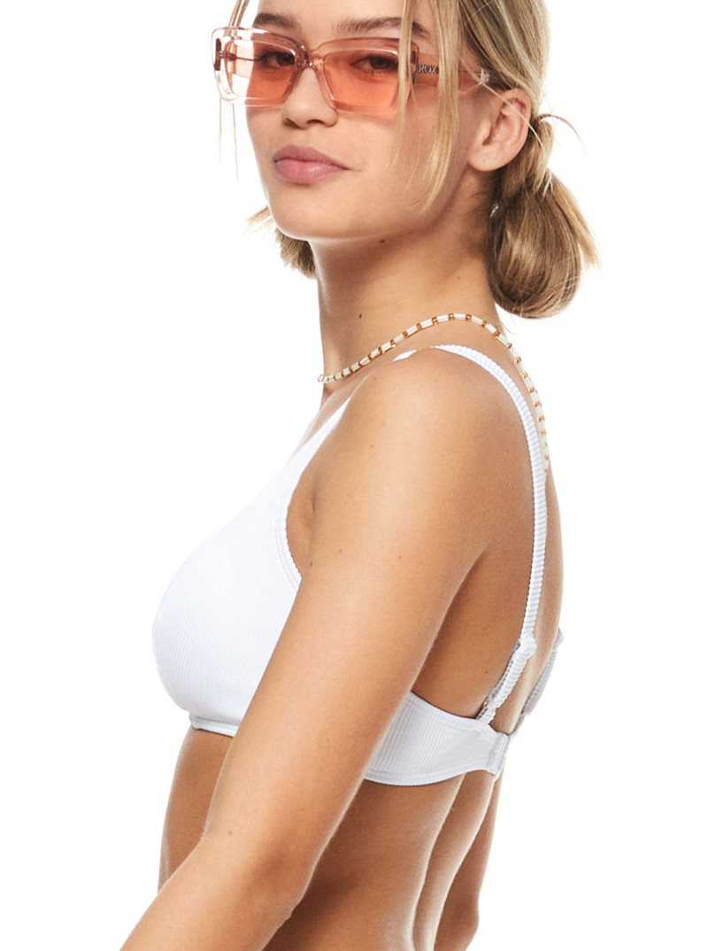 Roxy Love The Sun Ray Bikini Top Bright White | LIYGE-9671