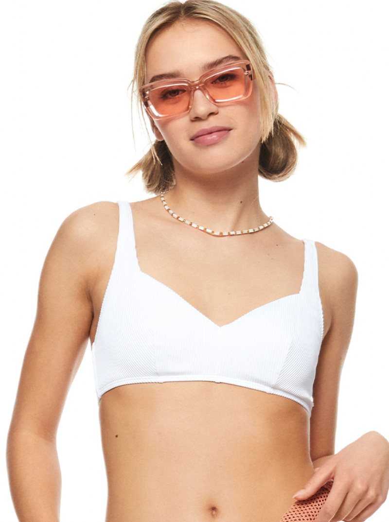 Roxy Love The Sun Ray Bikini Top Bright White | LIYGE-9671