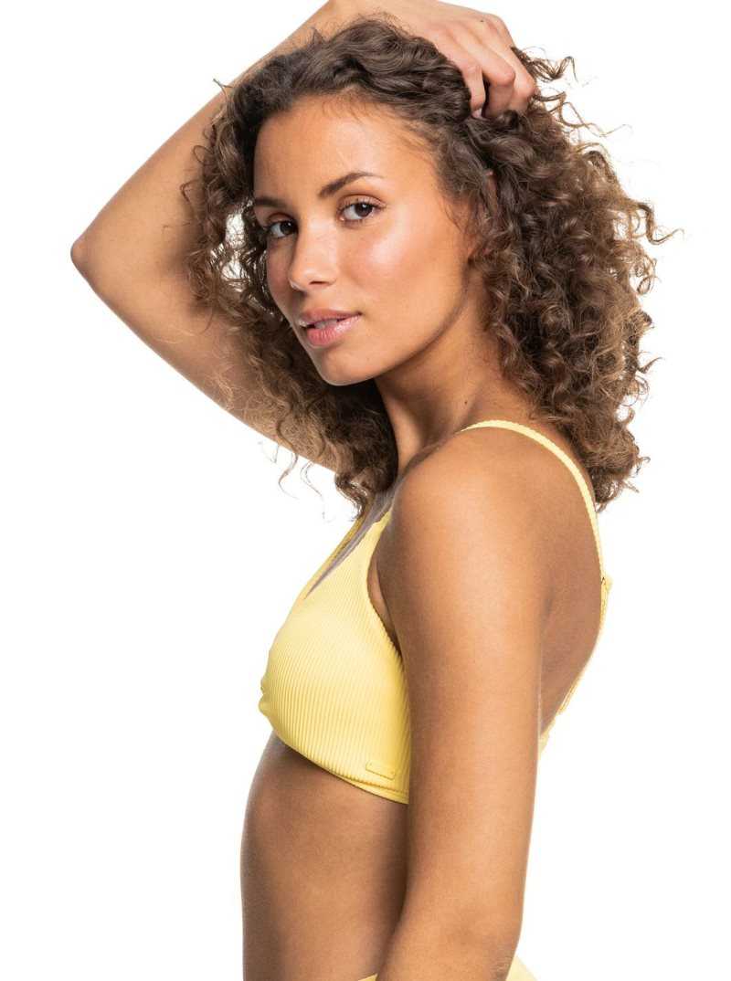 Roxy Love The Surf Knot Triangle Bikini Top Sunshine | SWVTR-4973