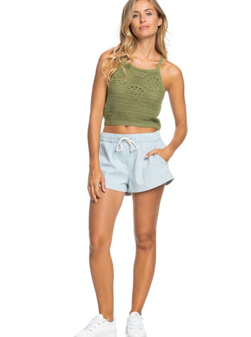 Roxy Malibu Crush Knitted Halter Top Loden Green | JIHEK-9238