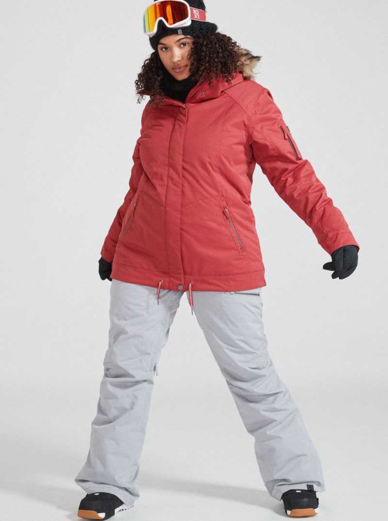 Roxy Meade Insulated Snow Jacket Brick Red | DJOVY-6139