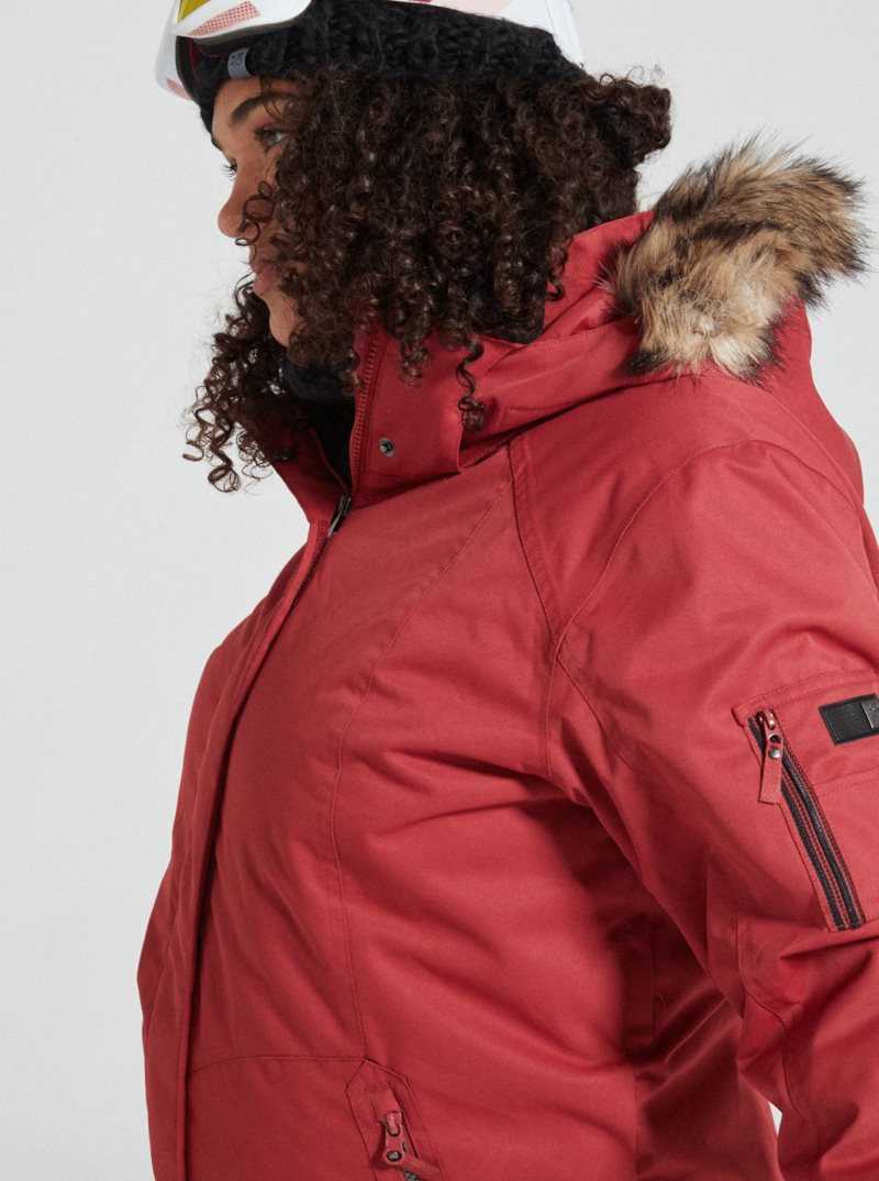 Roxy Meade Insulated Snow Jacket Brick Red | DJOVY-6139