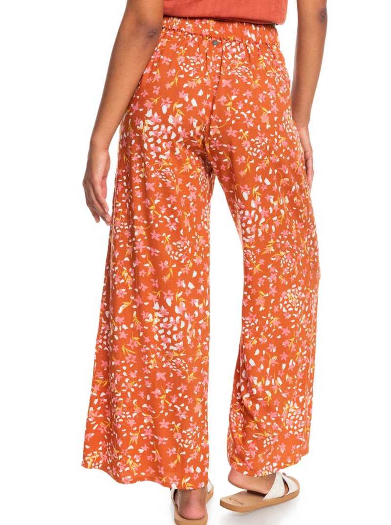 Roxy Midnight Avenue Wide-Leg Pants Baked Clay Dancing Days | LZVEG-5168