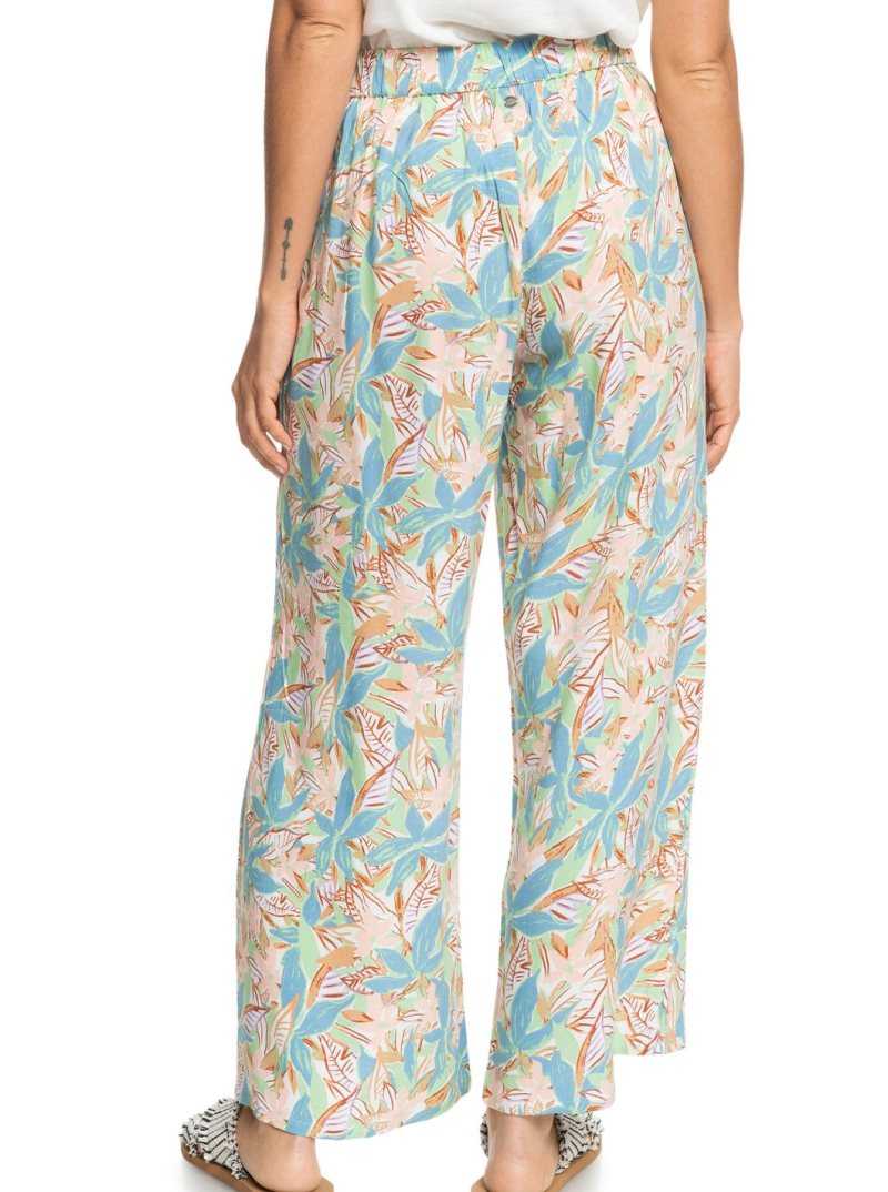 Roxy Midnight Avenue Wide-Leg Pants Sprucetone Les Fleurs | HXJQT-1982