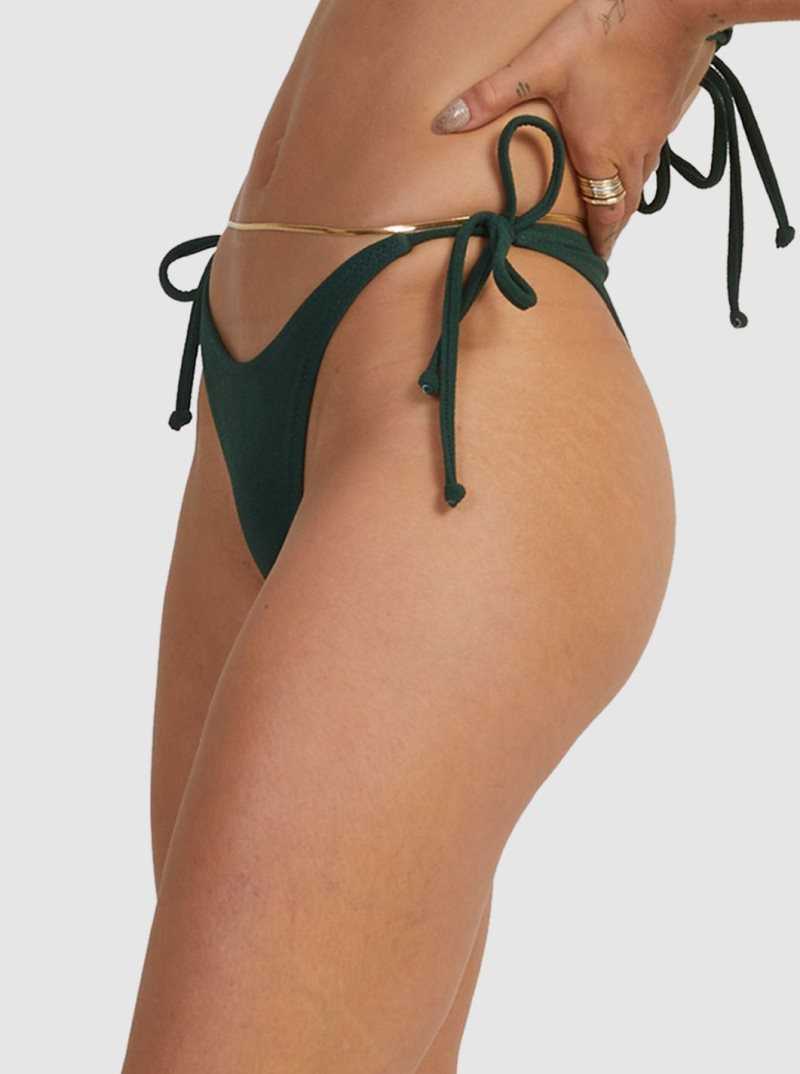 Roxy Mimi Tie-Side Bikini Bottoms Forest Depths | SABJC-9073